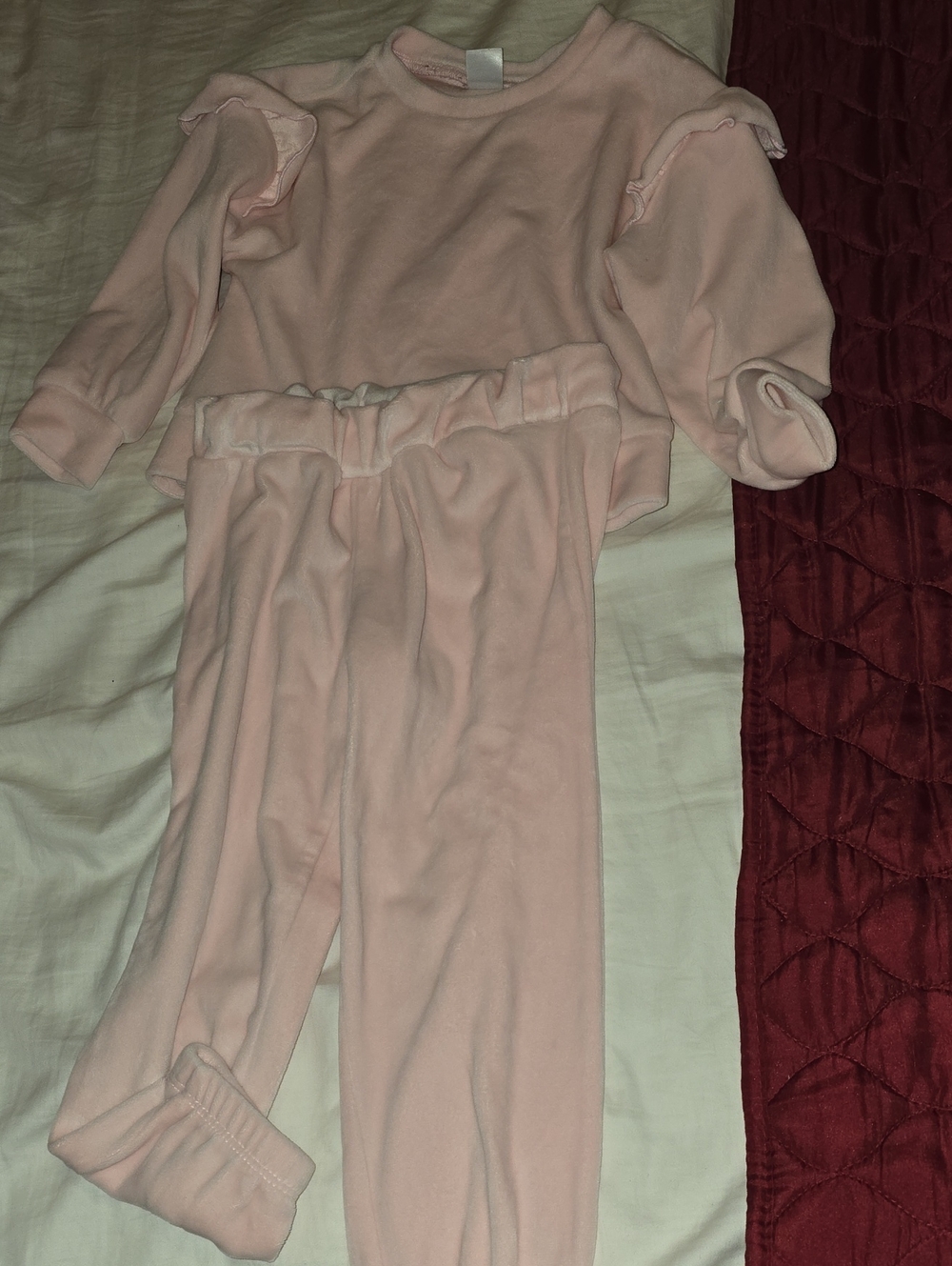 2Carter's Light Pink Ruffle Shoulder Matching Set